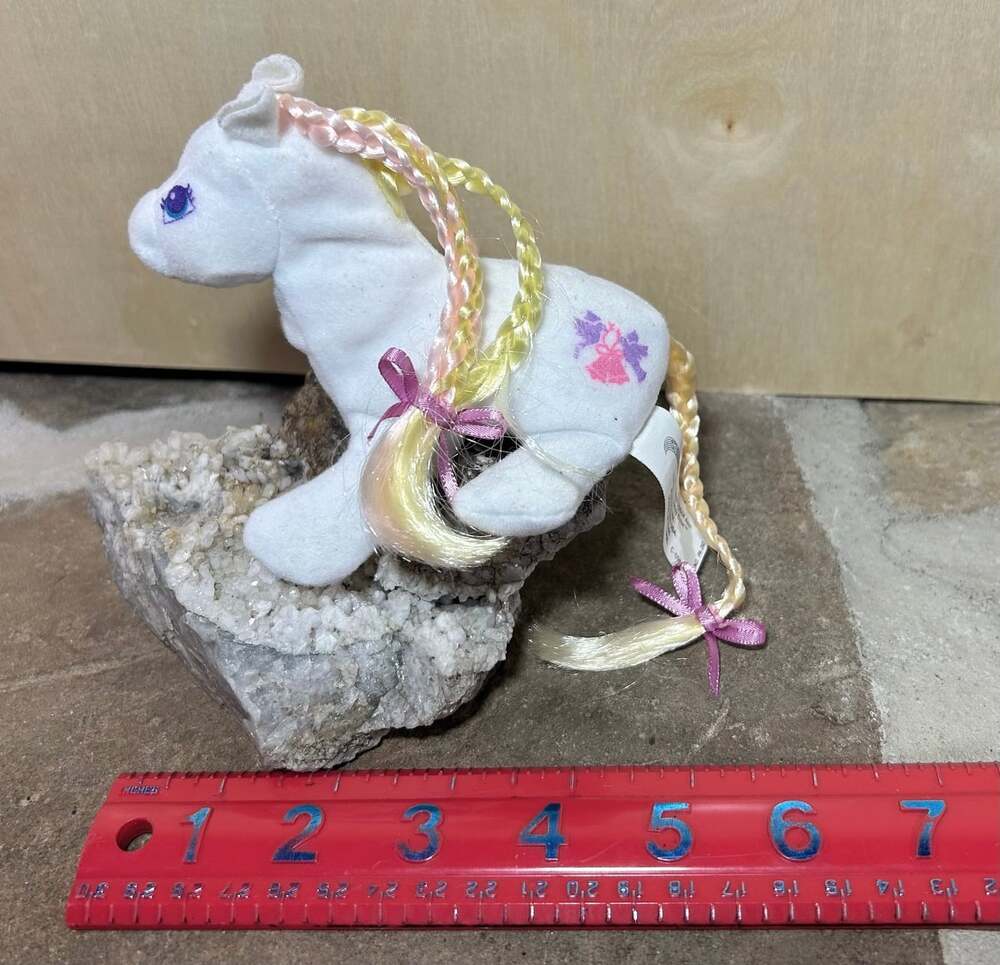 MLP Dainty Dove My Little Pony Plush Beanie Pastel Braids Wedding Hasbro READ